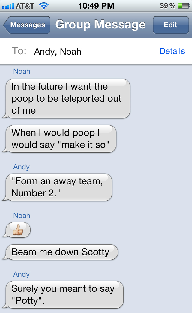 Poop Trek Texts